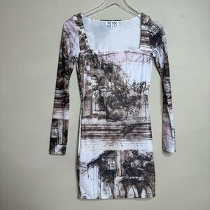Tic Toc tan and cream Mesh Dress size small